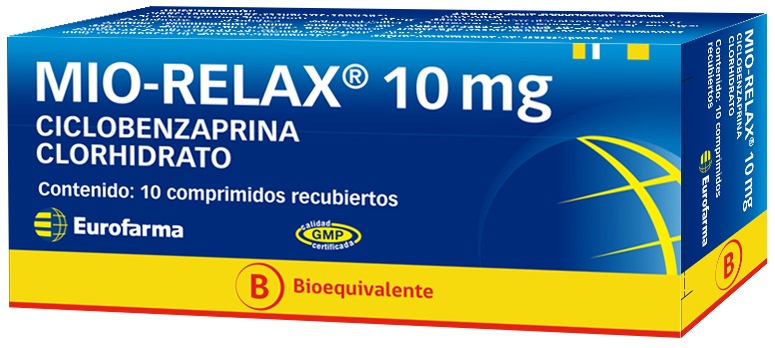 Mio-Relax (Ciclobenzaprina Clorhidrato) 10 mg. bioequivalente