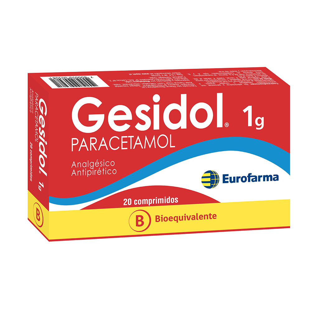 Gesidol 1 g. (Paracetamol) comprimidos bioequivalente